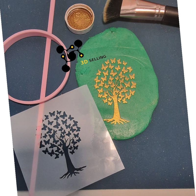 Stencil albero di farfalle - 3d Selling